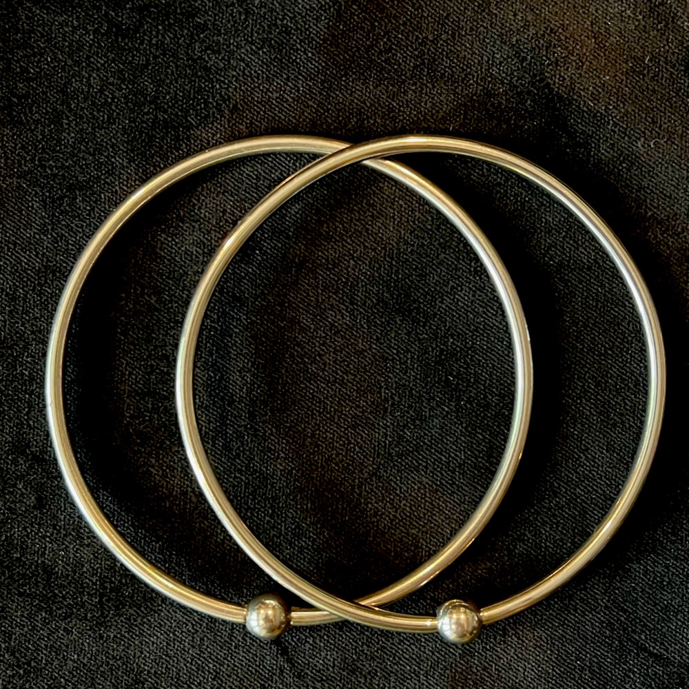 PAIR of 316L Stainless Steel captive bead rings Giant Hoop  8 gauge
